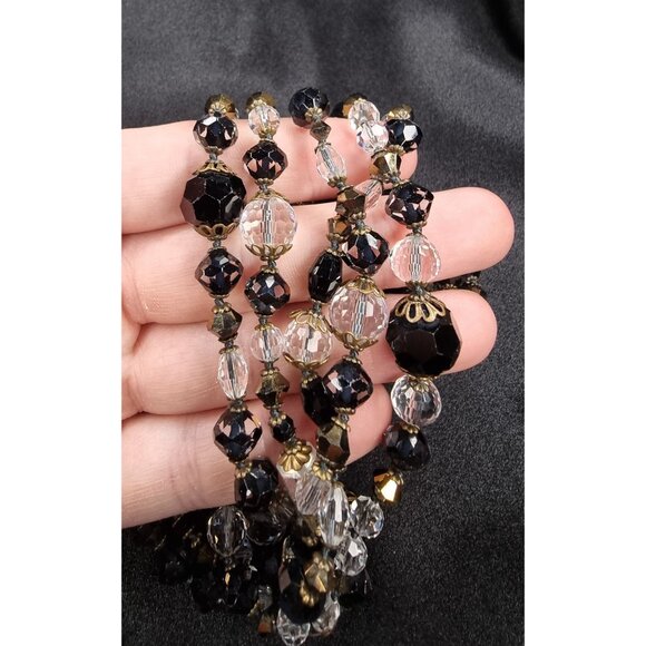 Rare Find Vintage 80s-90s Multi-Strand Glass Beaded Necklace - Picture 2 of 6